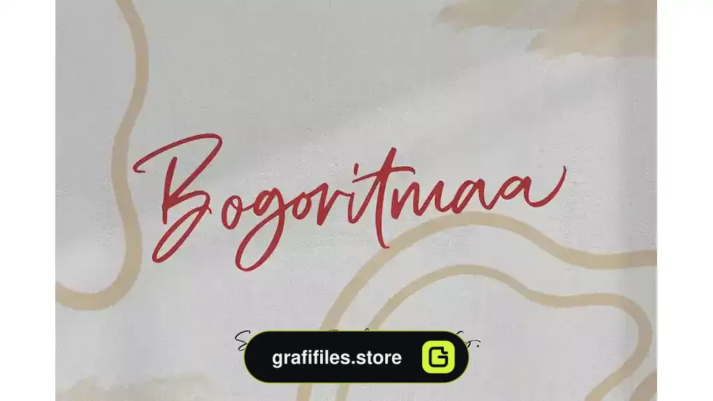 فونت انگلیسی به سبک امضا Bogoritmaa Signature