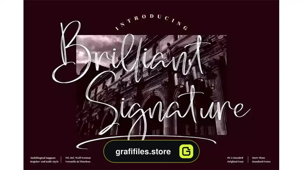 فونت انگلیسی به سبک امضا Brilliant Signature Signature