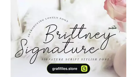فونت انگلیسی به سبک امضا Brittney Signature