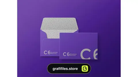 موکاپ پاکت نامه C6 envelope photoshop mockup file