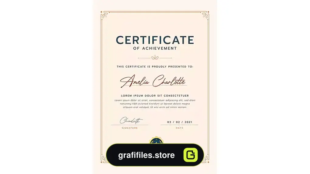 طرح لایه باز لوح تقدیر Certificate