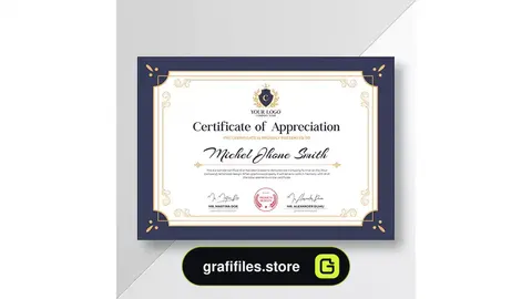 طرح لایه باز لوح تقدیر Certificate of appreciation