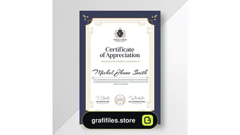 طرح لایه باز لوح تقدیر Certificate of appreciation 2