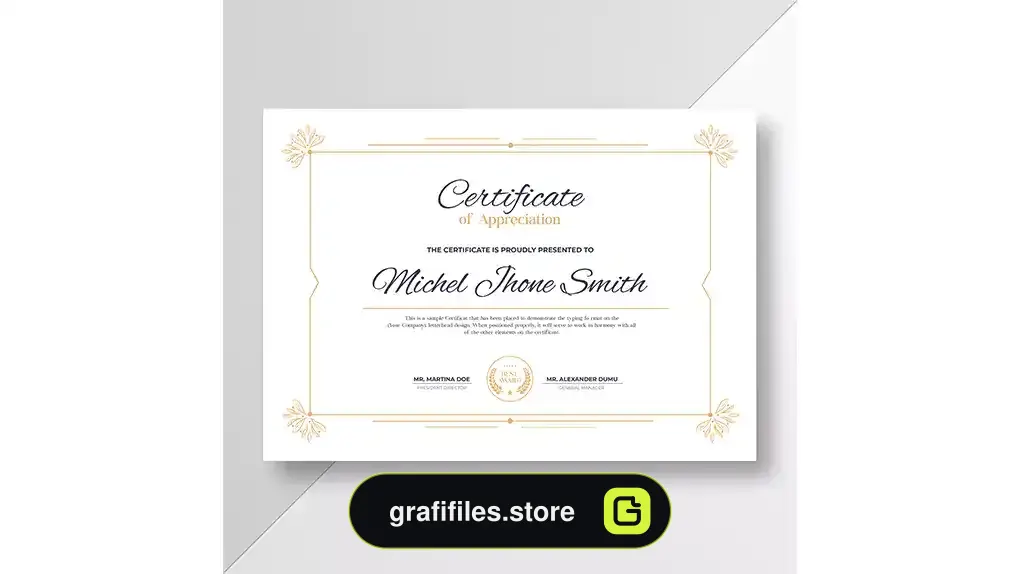 طرح لایه باز لوح تقدیر Certificate of appreciation 3