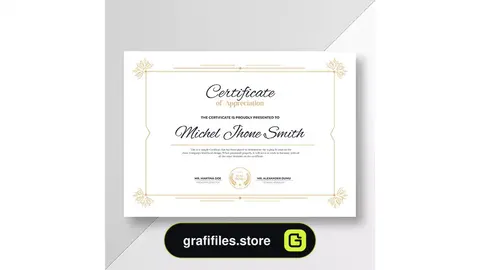 طرح لایه باز لوح تقدیر Certificate of appreciation 3
