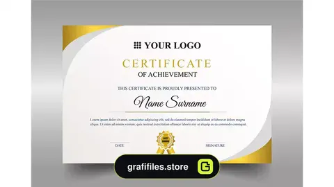 طرح لایه باز لوح تقدیر Certificate template psd