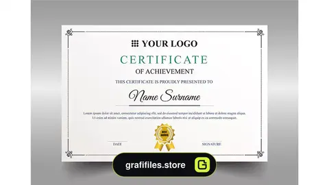طرح لایه باز لوح تقدیر Certificate template psd 2