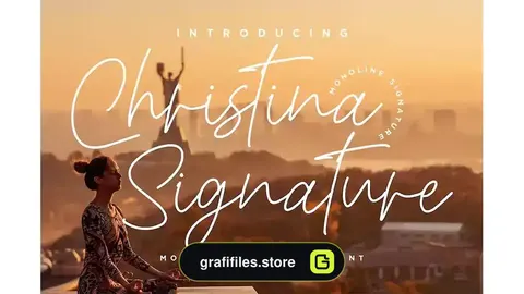 فونت انگلیسی به سبک امضا Christina Signature Signature