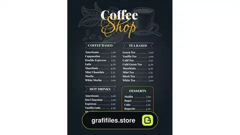 طرح لایه باز منو کافی شاپ 1