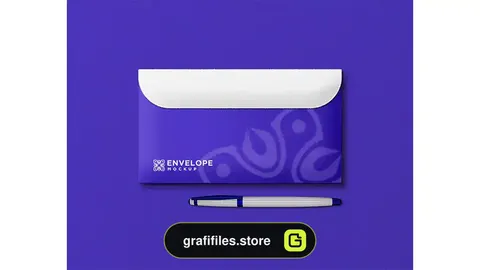 موکاپ پاکت نامه Colorful envelope mockup scene creator