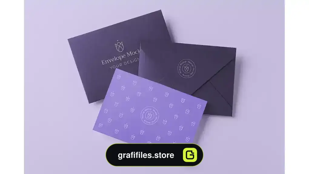 موکاپ پاکت نامه Cool dark dark paper envelope mock-up