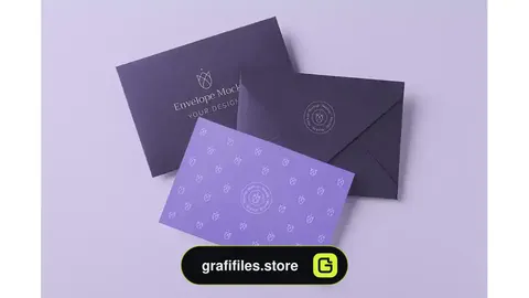 موکاپ پاکت نامه Cool dark dark paper envelope mock-up