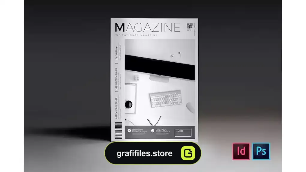 طرح لایه باز مجله Creative Magazine Cover Template