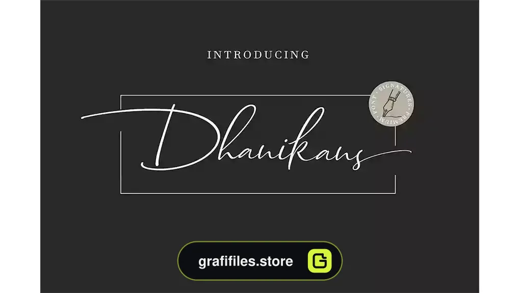 فونت انگلیسی به سبک امضا Dhanikans Signature