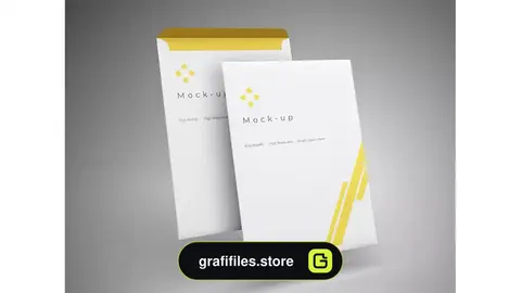 موکاپ پاکت نامه Envelope mockup 3d render front and back view