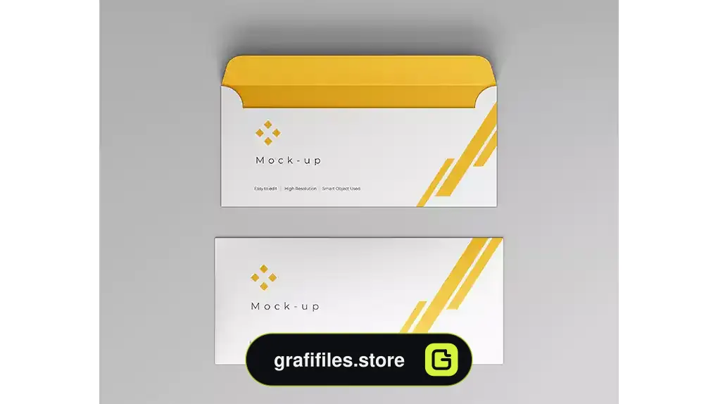موکاپ پاکت نامه Envelope mockup top view