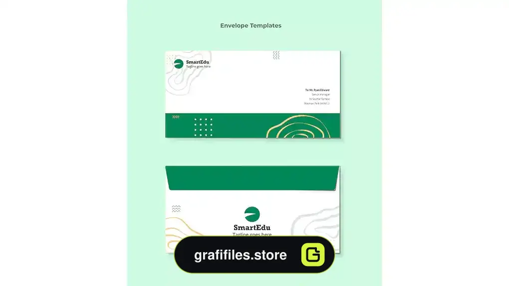 طرح لایه باز پاکت نامه Envelope template