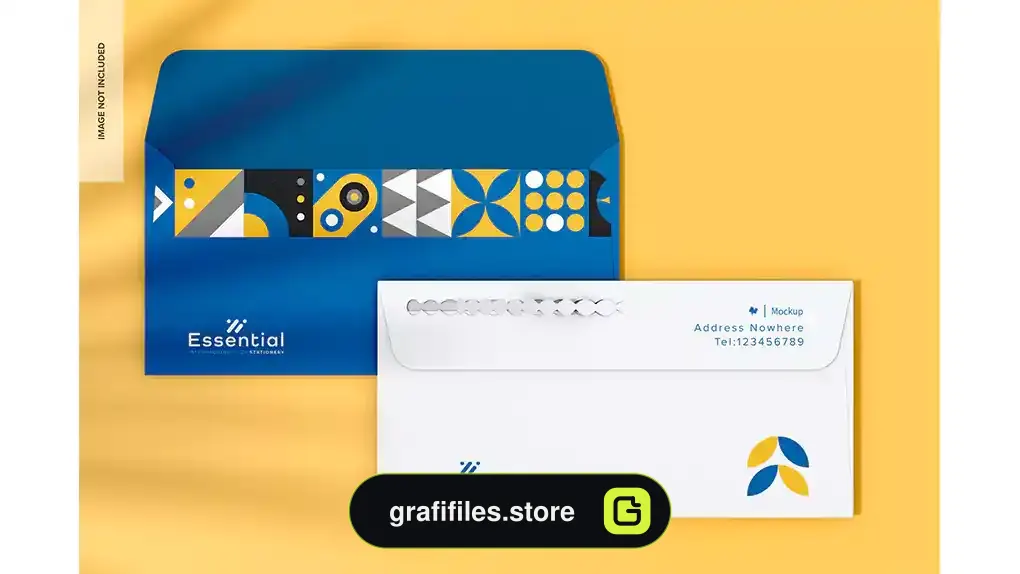 موکاپ پاکت نامه Envelope with tear strip mockup