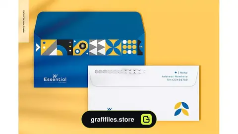 موکاپ پاکت نامه Envelope with tear strip mockup