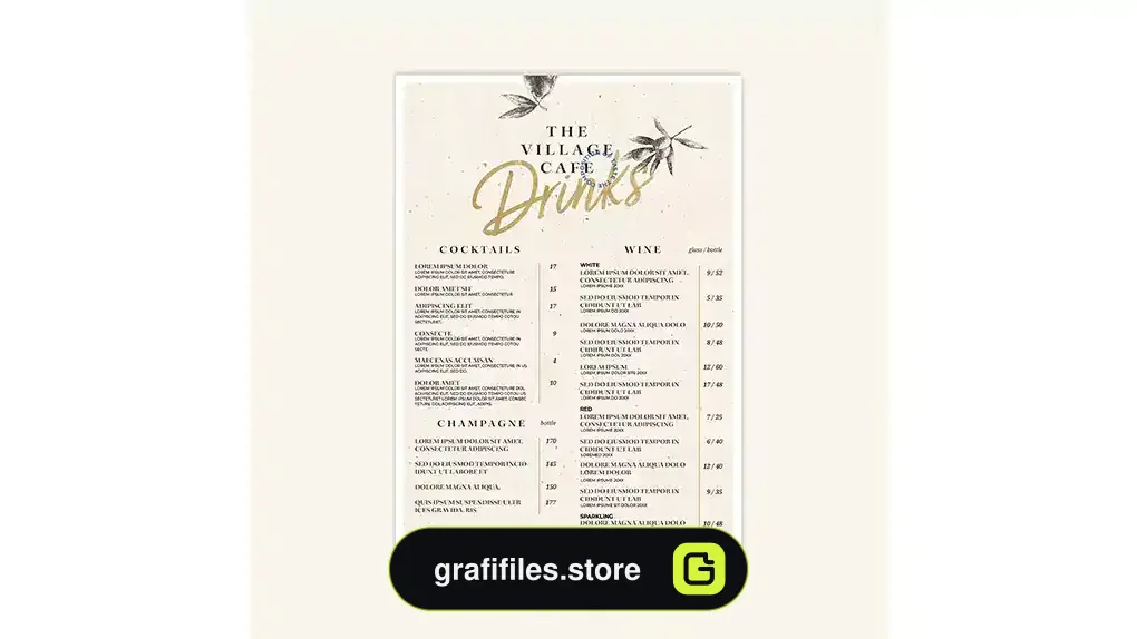 طرح لایه باز منو غذا Food menu template