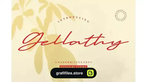 فونت انگلیسی پیوسته Gellathy | Handwritten Font