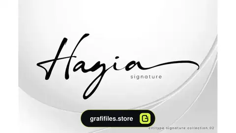 فونت انگلیسی به سبک امضا Hagia Signature