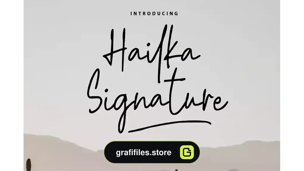 فونت انگلیسی به سبک امضا Hailka Signature