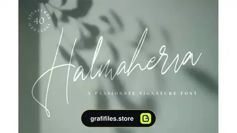 فونت انگلیسی به سبک امضا Halmaherra Signature