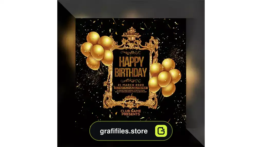 طرح لایه باز تراکت جشن تولد 5
