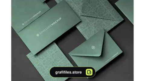 موکاپ پاکت نامه High angle of dark envelope mock-up