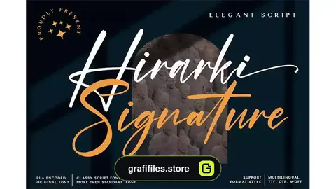 فونت انگلیسی به سبک امضا Hirarki Signature