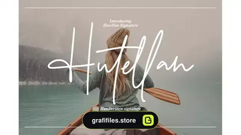 فونت انگلیسی به سبک امضا Hutellan Signature