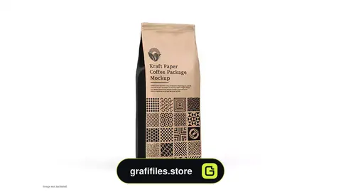 موکاپ پاکت قهوه Kraft paper coffee bag packaging mockup