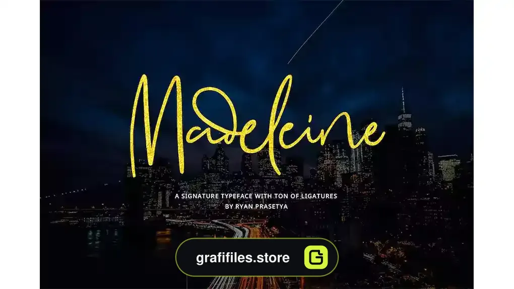 فونت انگلیسی به سبک امضا Madeleine Signature