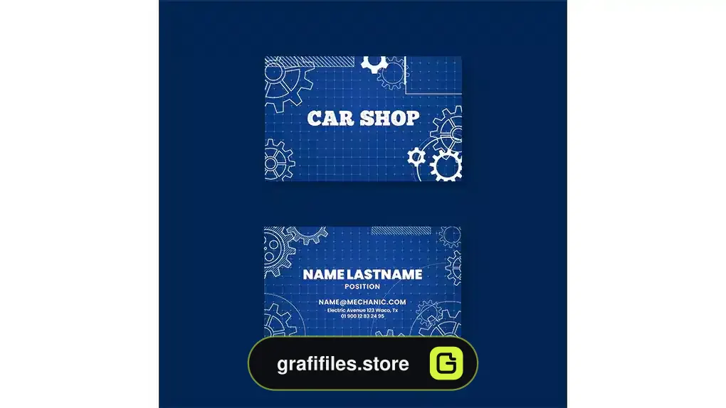 طرح لایه باز کارت ویزیت مکانیکی 6