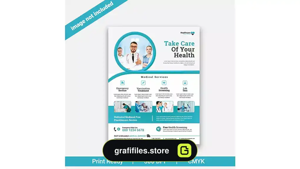طرح لایه باز تراکت پزشکی Medical flyer