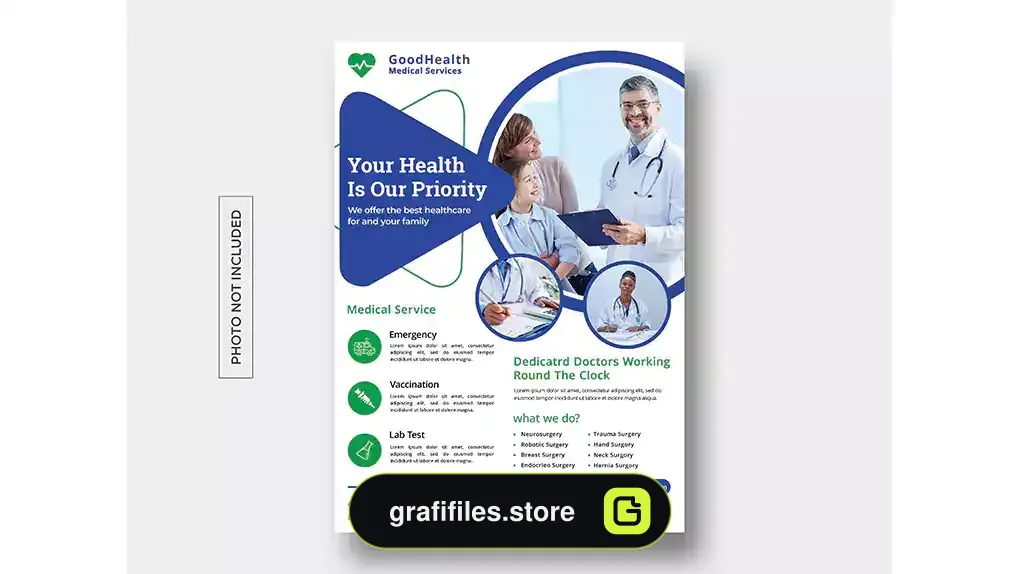 طرح لایه باز تراکت پزشکی Medical flyer templates