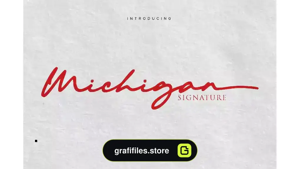 فونت انگلیسی به سبک امضا Michigan Signature