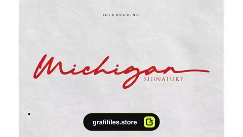 فونت انگلیسی به سبک امضا Michigan Signature