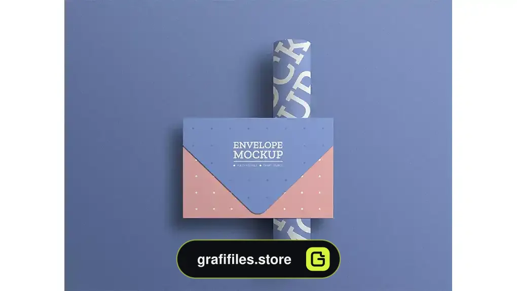 موکاپ پاکت نامه مینیمال Minimal envelope mockup