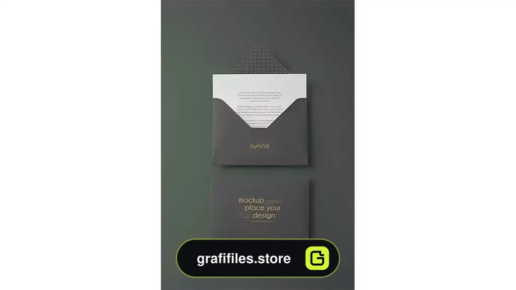 موکاپ پاکت نامه Mock-up for dark paper envelope