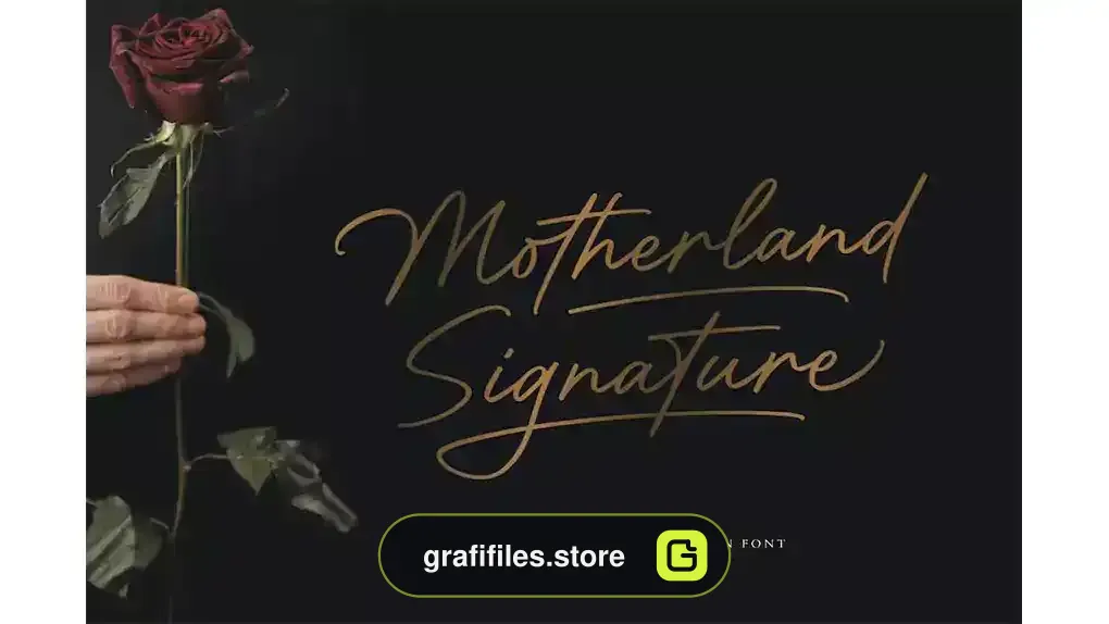 فونت انگلیسی به سبک امضا Motherland Signature