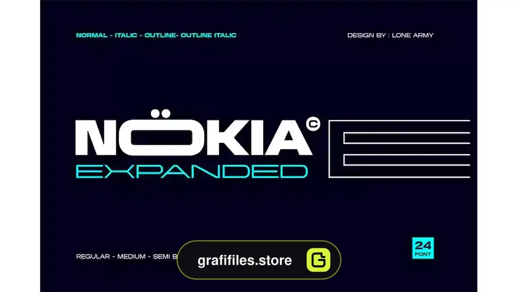 فونت انگلیسی مدرن Nokia Expanded