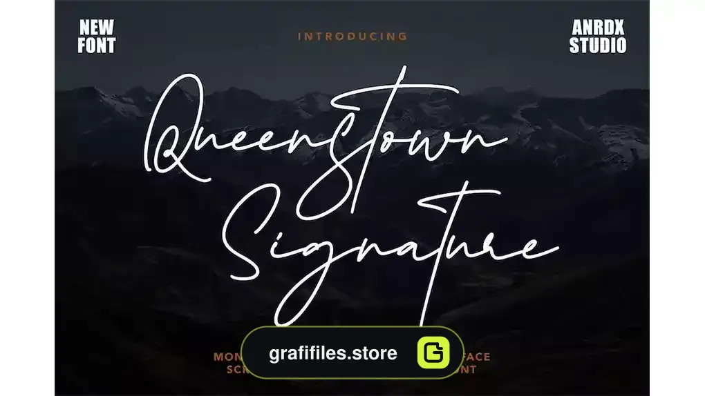 فونت انگلیسی به سبک امضا Queenstown Signature - Signature Font