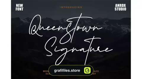 فونت انگلیسی به سبک امضا Queenstown Signature - Signature Font