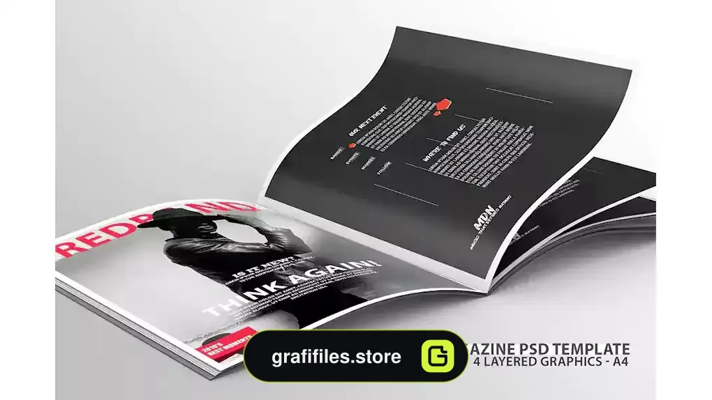 طرح لایه باز مجله Realistic Magazine PSD Template
