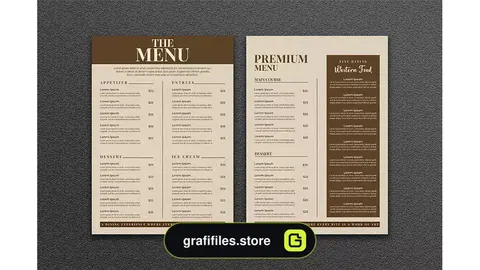 طرح لایه باز منو رستوران 1