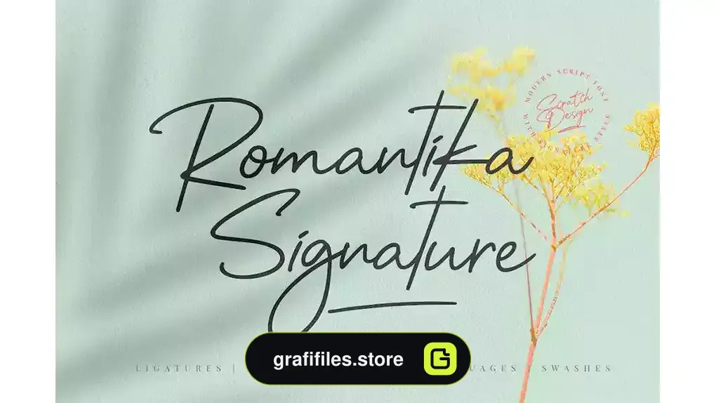 فونت انگلیسی به سبک امضا Romantica Signature