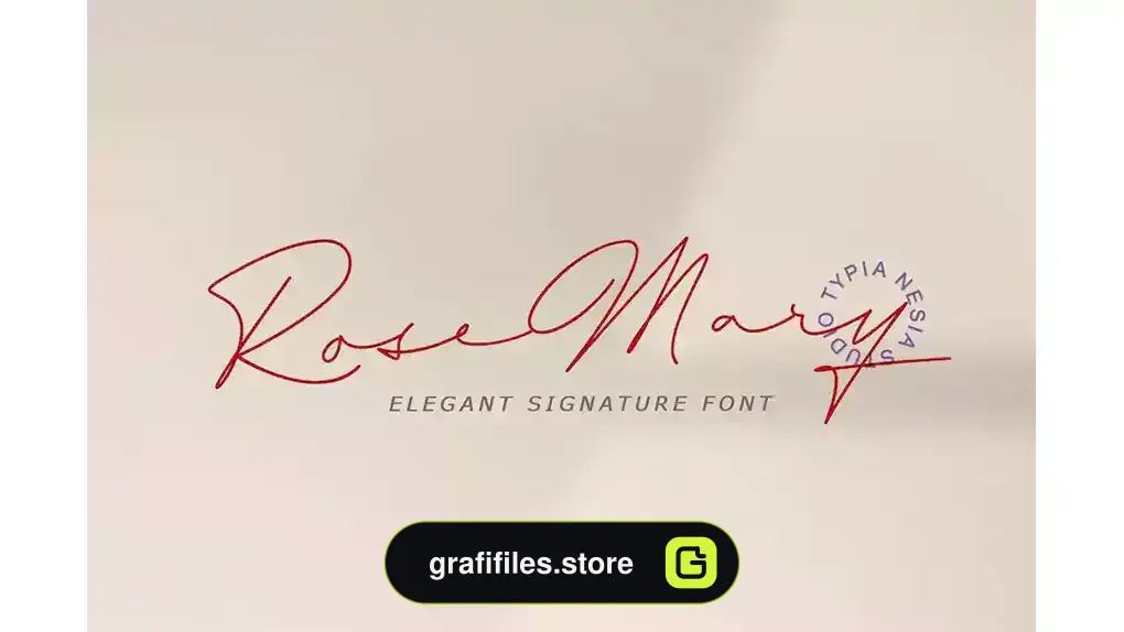 فونت انگلیسی به سبک امضا Rosemary Signature