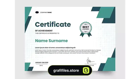 طرح لایه باز لوح تقدیر Simple and modern certificate design template